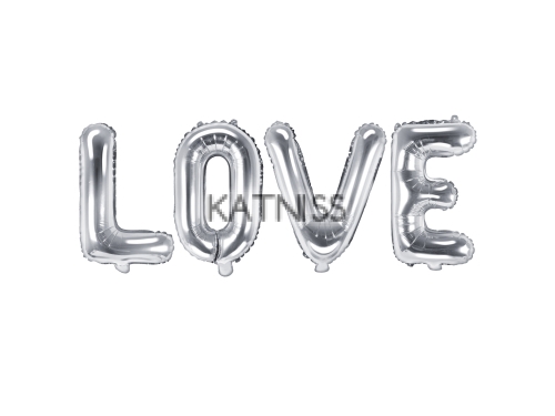 Сребристи фолиеви балони "Love" - 140x35 см / Silver foil balloons "Love" 140x35 cm