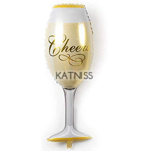 Фолиев балон под формата на чаша с шампанско "Cheers" / Champagne Glass Foil Balloon "Cheers"