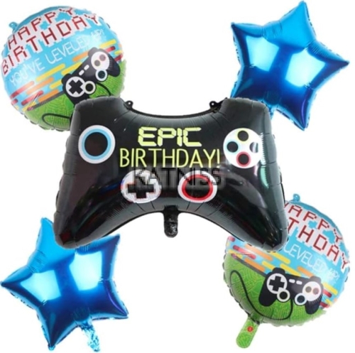 Фолиеви балони "Epic Birthday" - 5 броя / Foil Balloons "Epic Birthday" - 5 pieces