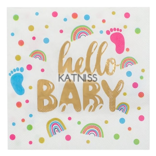 Салфетки Hello Baby - 33x33 см - 12 броя