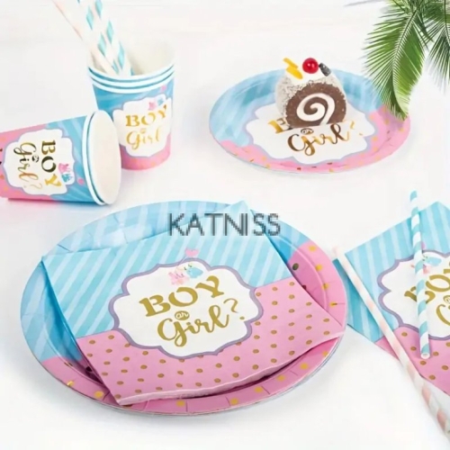 Салфетки "Girl or Boy" - 33x33 см - 12 броя / Napkins "Girl or Boy" - 33x33 cm - 12 pieces