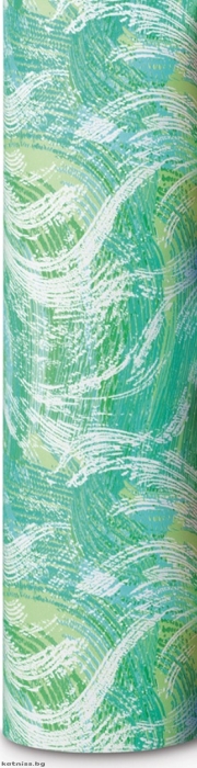 Packaging paper with green and white abstract lines